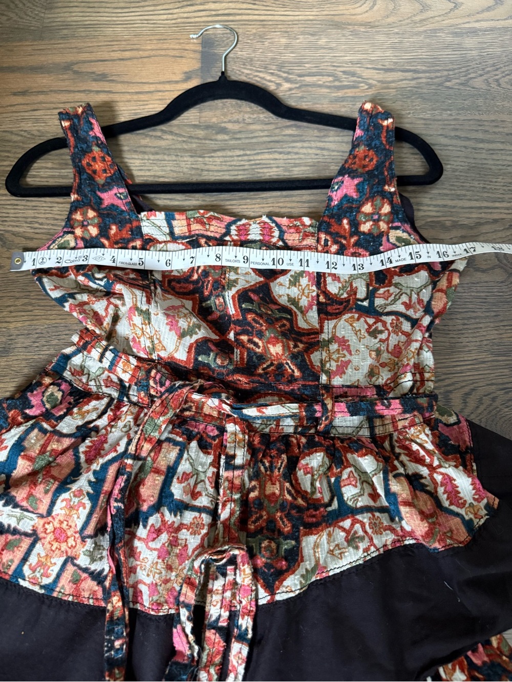 Anthropologie Square-Neck Printed Tiered Midi Dress with tiered skirt, M. - Picture 10 of 11